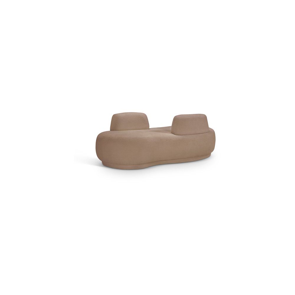 Argyle Beige Teddy Fabric Chaise/Loveseat