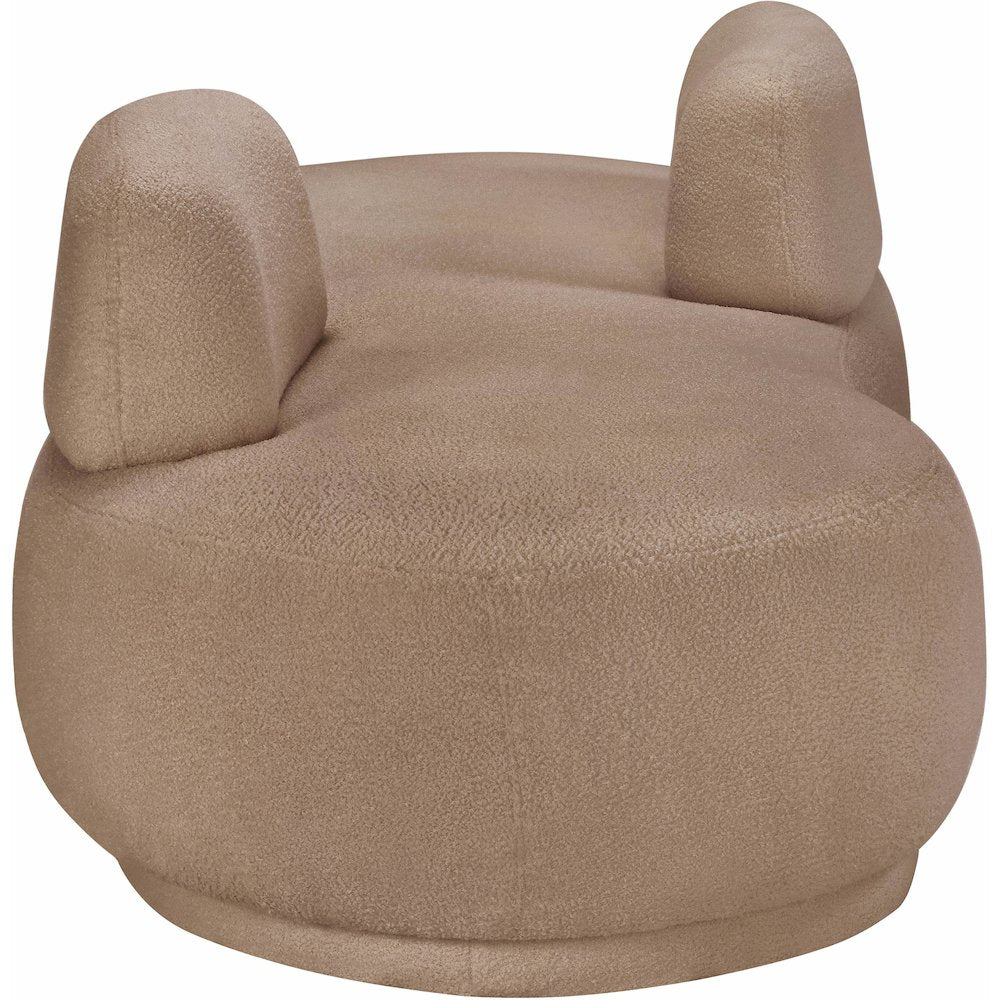 Argyle Beige Teddy Fabric Chaise/Loveseat
