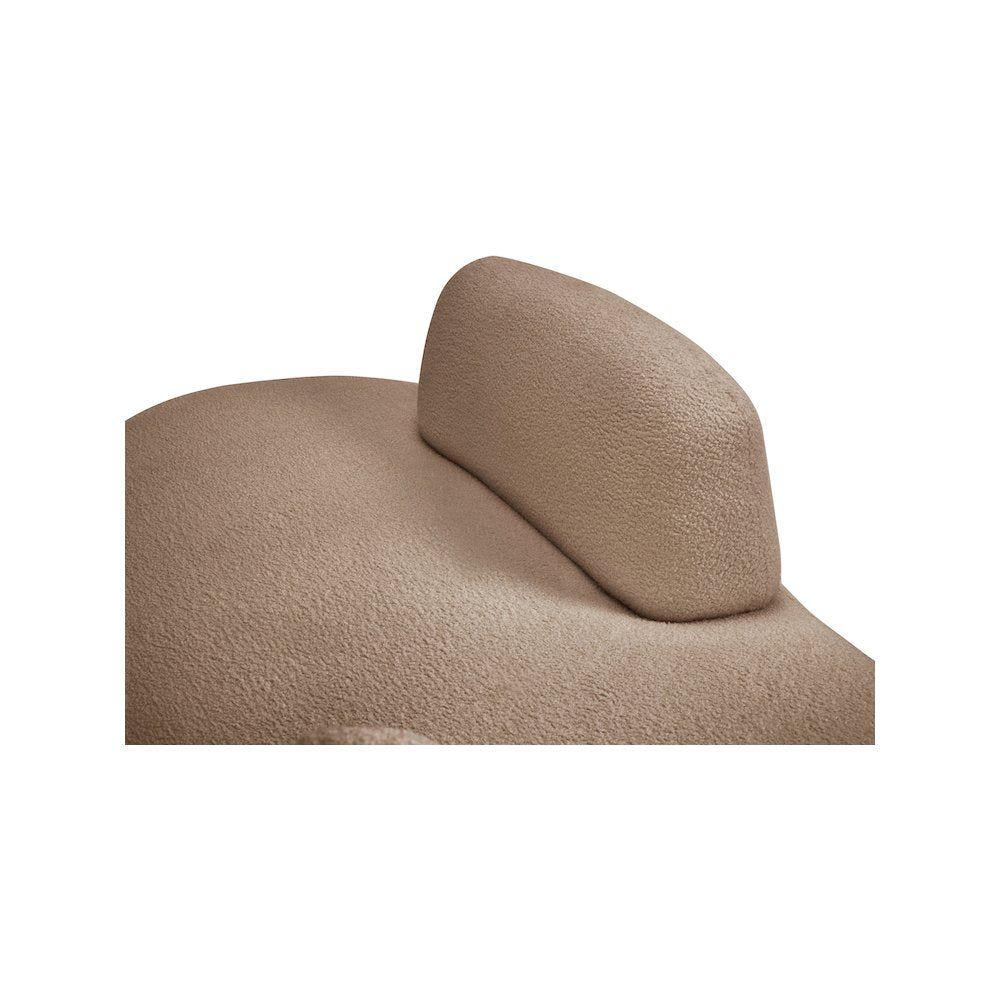 Argyle Beige Teddy Fabric Chaise/Loveseat