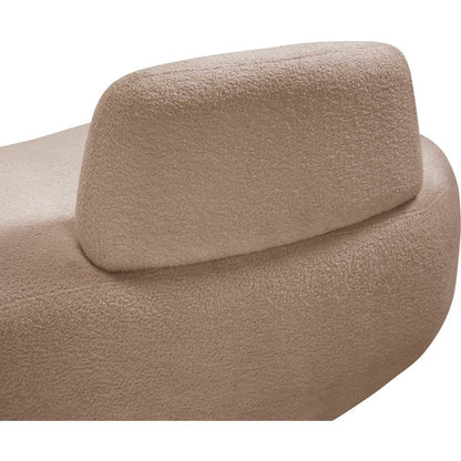 Argyle Beige Teddy Fabric Chaise/Loveseat