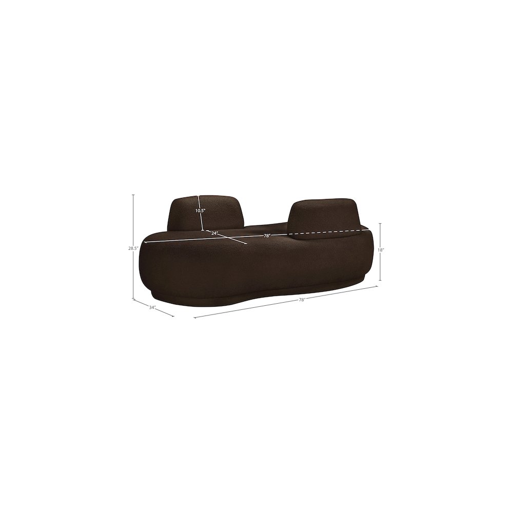 Argyle Brown Teddy Fabric Chaise/Loveseat