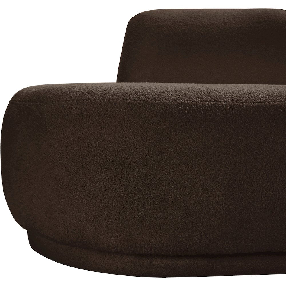 Argyle Brown Teddy Fabric Chaise/Loveseat