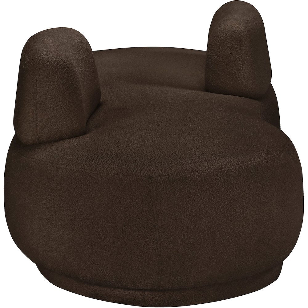Argyle Brown Teddy Fabric Chaise/Loveseat