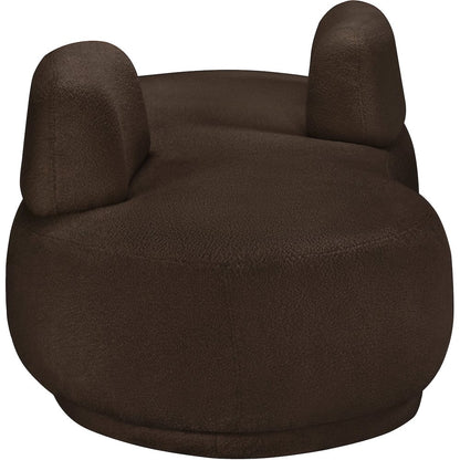 Argyle Brown Teddy Fabric Chaise/Loveseat