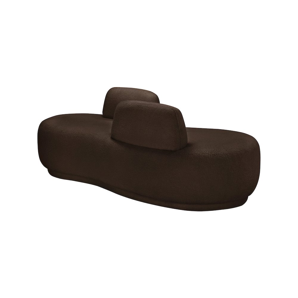 Argyle Brown Teddy Fabric Chaise/Loveseat