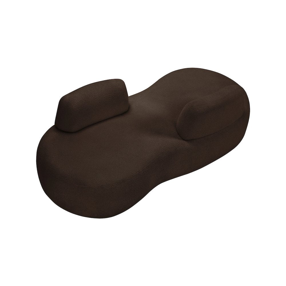 Argyle Brown Teddy Fabric Chaise/Loveseat