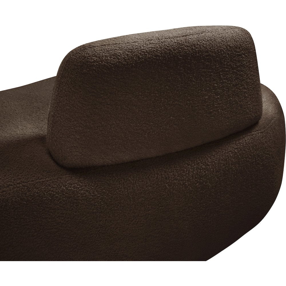 Argyle Brown Teddy Fabric Chaise/Loveseat