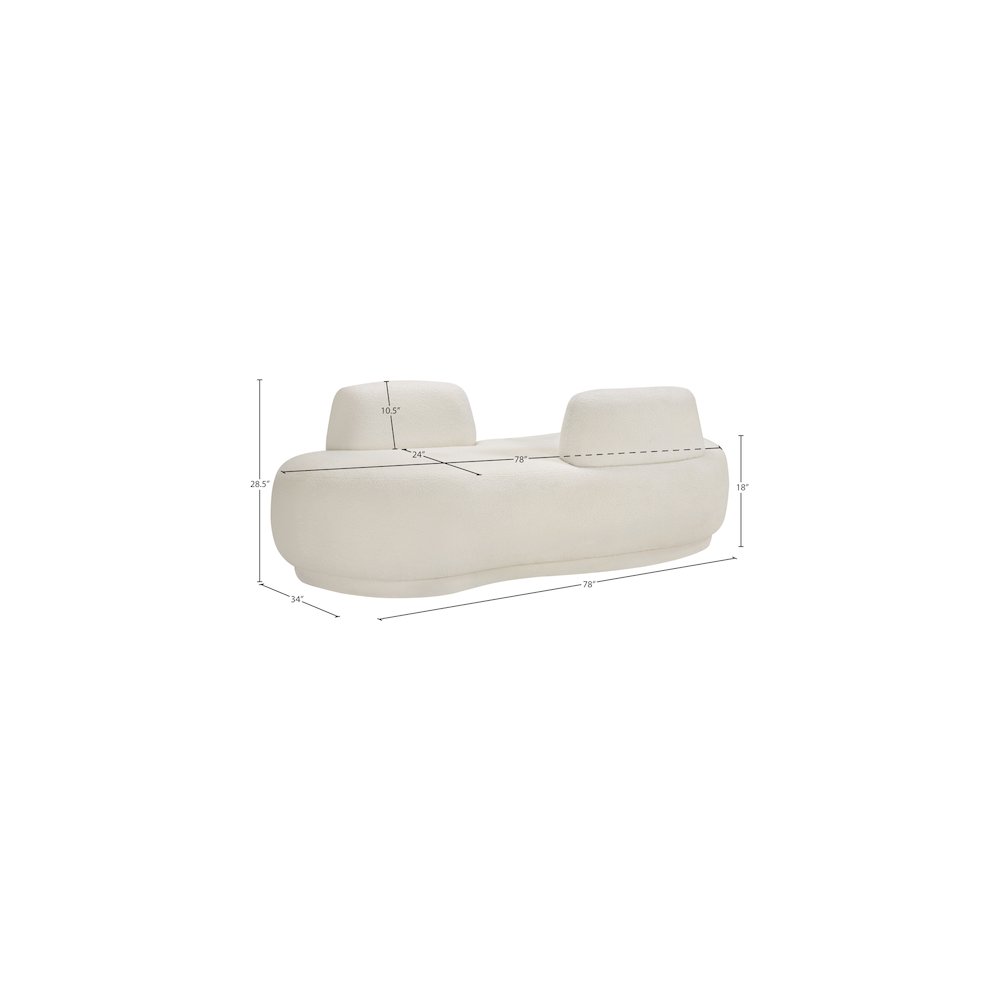 Argyle Cream Teddy Fabric Chaise/Loveseat