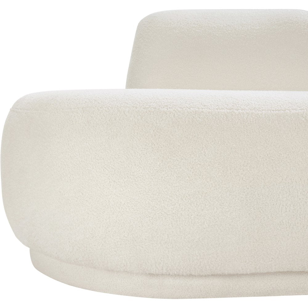 Argyle Cream Teddy Fabric Chaise/Loveseat