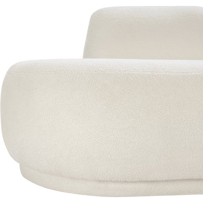Argyle Cream Teddy Fabric Chaise/Loveseat