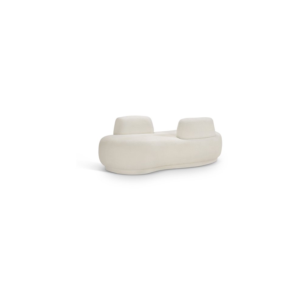 Argyle Cream Teddy Fabric Chaise/Loveseat