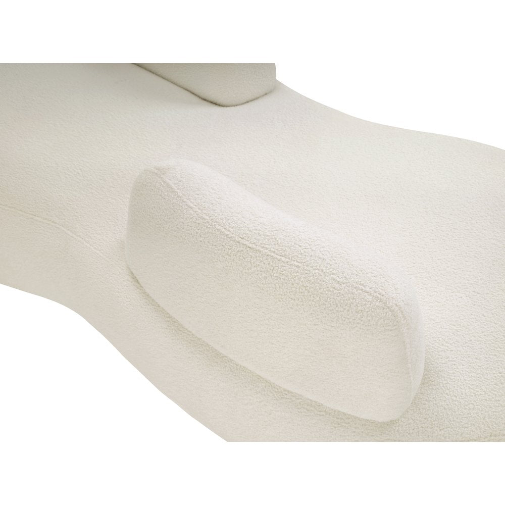 Argyle Cream Teddy Fabric Chaise/Loveseat