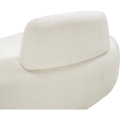 Argyle Cream Teddy Fabric Chaise/Loveseat