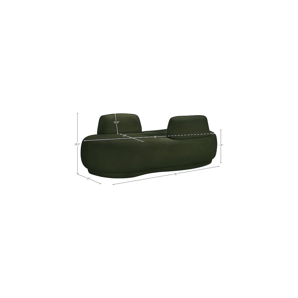 Argyle Green Teddy Fabric Chaise/Loveseat