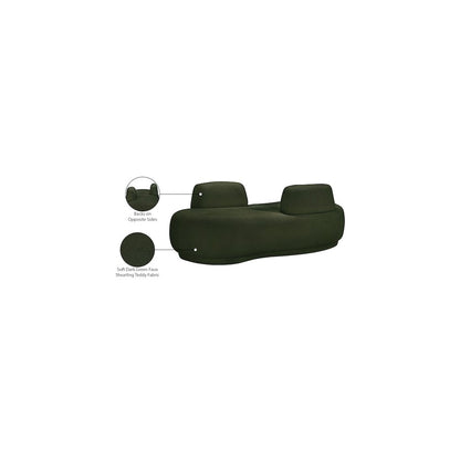 Argyle Green Teddy Fabric Chaise/Loveseat