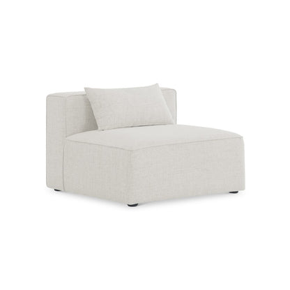 Cube Cream Durable Linen Textured Armless Chair