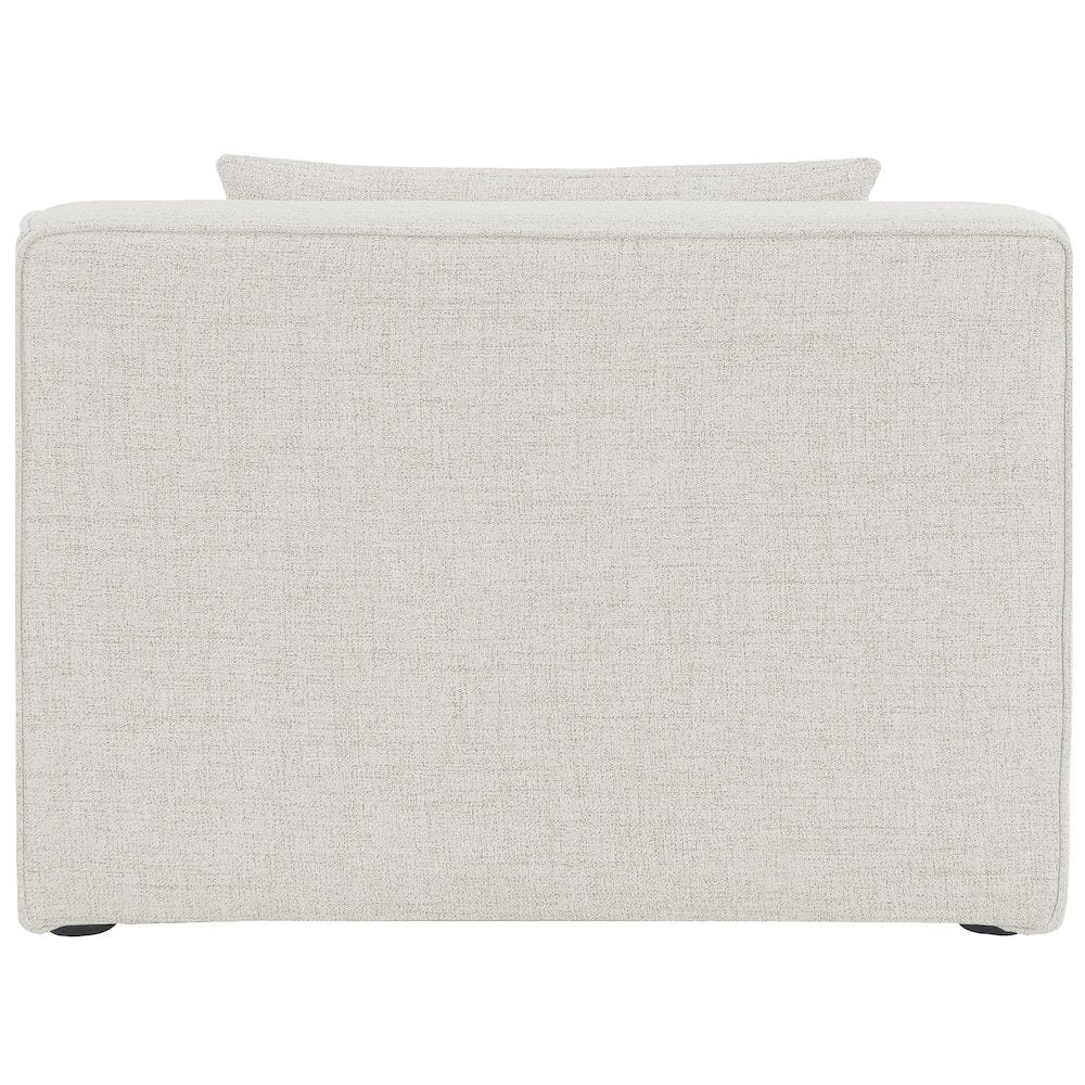 Cube Cream Durable Linen Textured Armless Chair