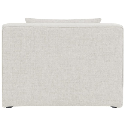 Cube Cream Durable Linen Textured Armless Chair