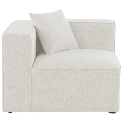 Cube Cream Durable Linen Textured Corner Chair
