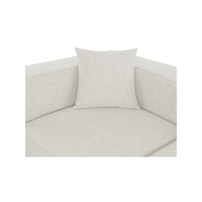 Cube Cream Durable Linen Textured Corner Chair