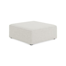 Cube Cream Durable Linen Textured Ottoman