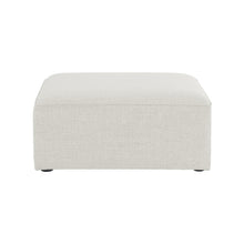 Cube Cream Durable Linen Textured Ottoman