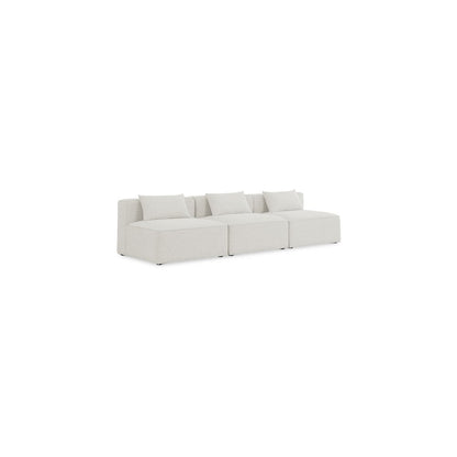 Cube Cream Durable Linen Textured Modular Sofa