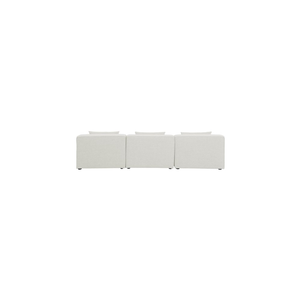 Cube Cream Durable Linen Textured Modular Sofa