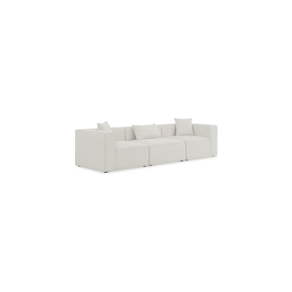 Cube Cream Durable Linen Textured Modular Sofa