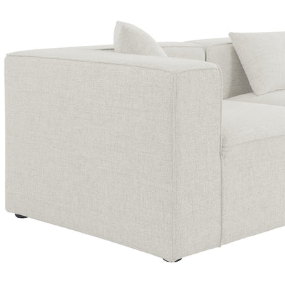 Cube Cream Durable Linen Textured Modular Sofa