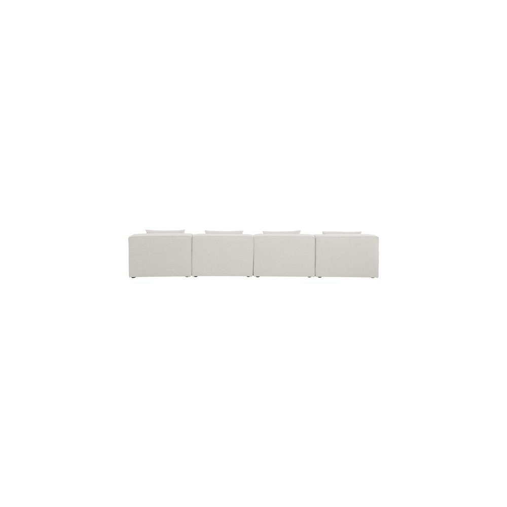 Cube Cream Durable Linen Textured Modular Sofa