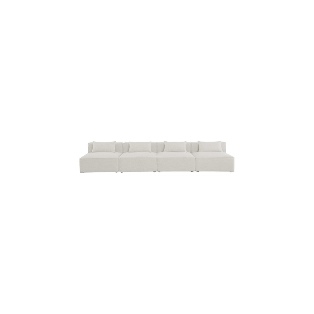 Cube Cream Durable Linen Textured Modular Sofa