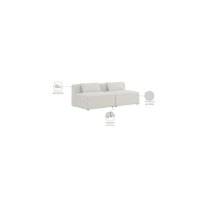 Cube Cream Durable Linen Textured Modular Sofa
