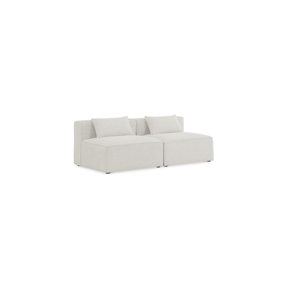 Cube Cream Durable Linen Textured Modular Sofa