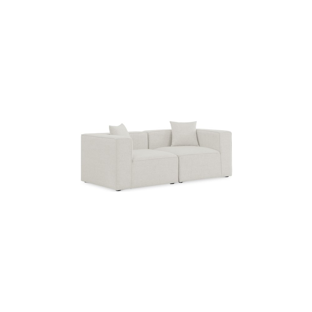 Cube Cream Durable Linen Textured Modular Sofa