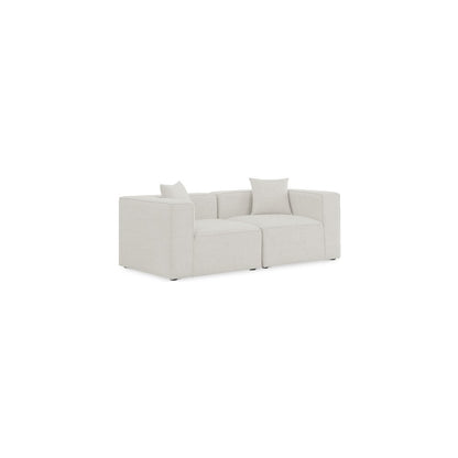 Cube Cream Durable Linen Textured Modular Sofa