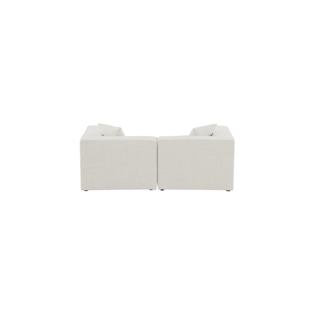Cube Cream Durable Linen Textured Modular Sofa