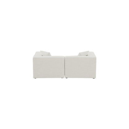 Cube Cream Durable Linen Textured Modular Sofa