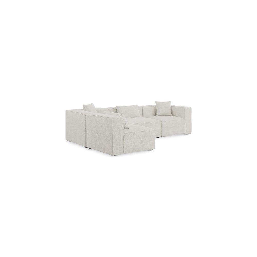 Cube Cream Durable Linen Textured Modular Sectional