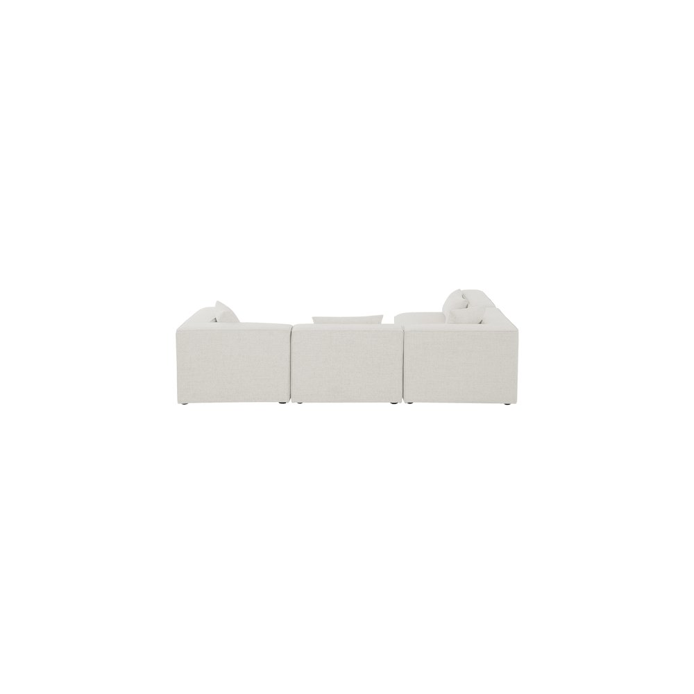 Cube Cream Durable Linen Textured Modular Sectional
