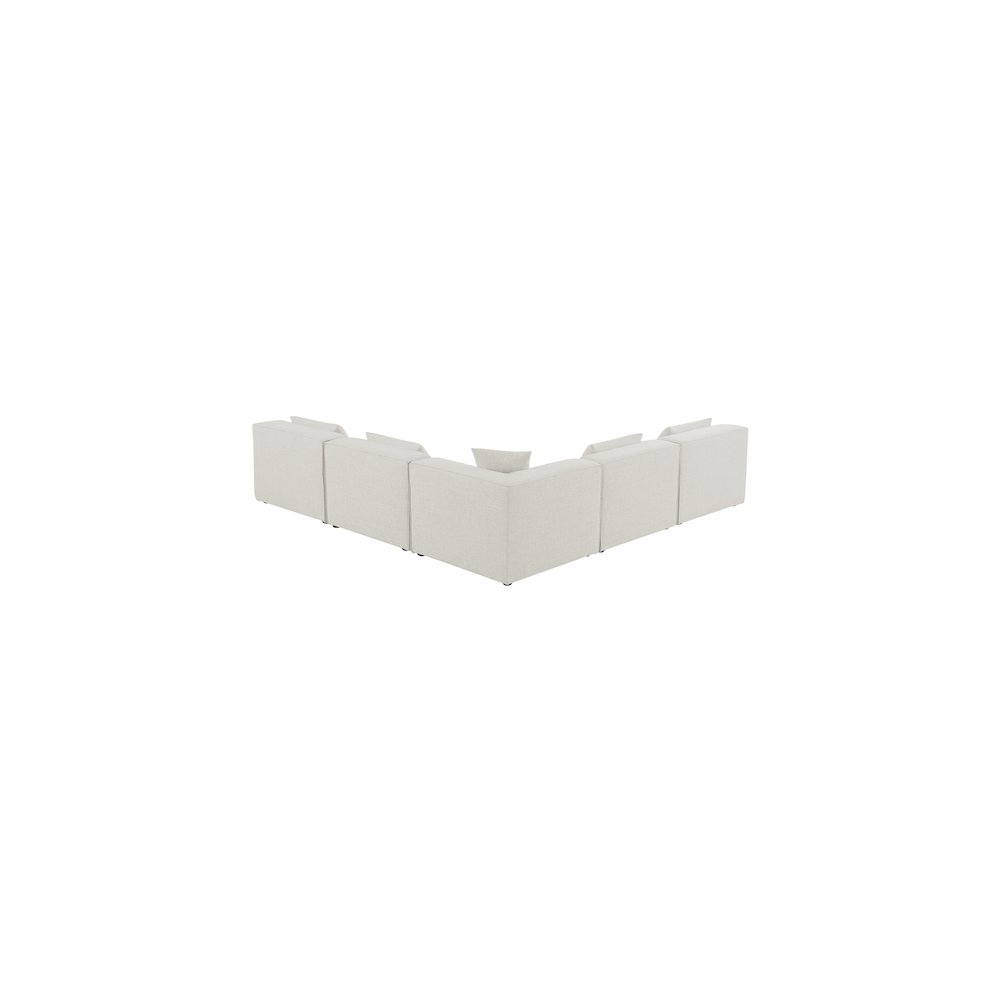 Cube Cream Durable Linen Textured Modular Sectional