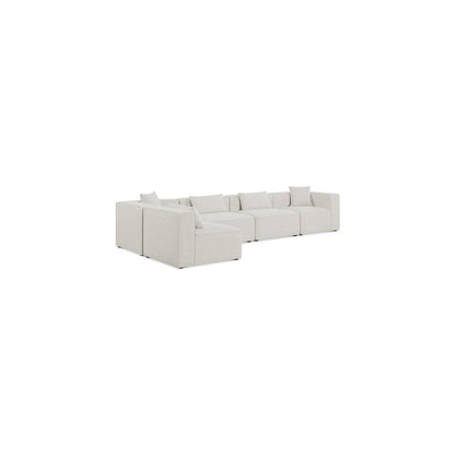 Cube Cream Durable Linen Textured Modular Sectional