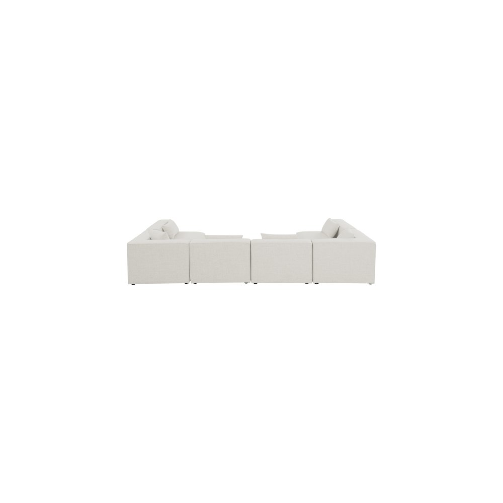 Cube Cream Durable Linen Textured Modular Sectional