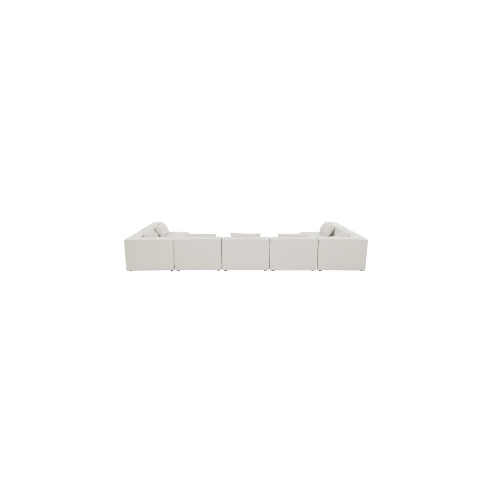 Cube Cream Durable Linen Textured Modular Sectional