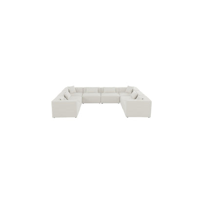 Cube Cream Durable Linen Textured Modular Sectional