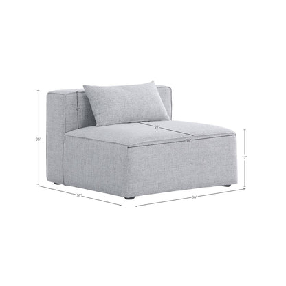Cube Grey Durable Linen Textured Armless Chair