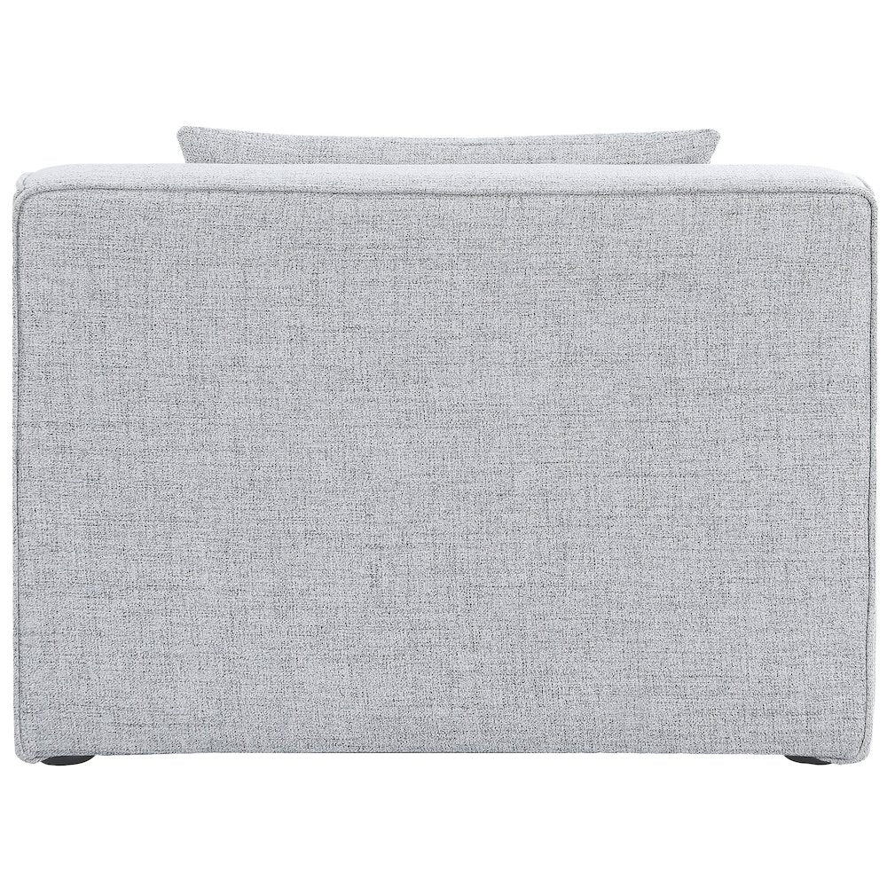 Cube Grey Durable Linen Textured Armless Chair