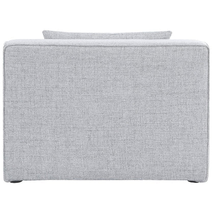 Cube Grey Durable Linen Textured Armless Chair