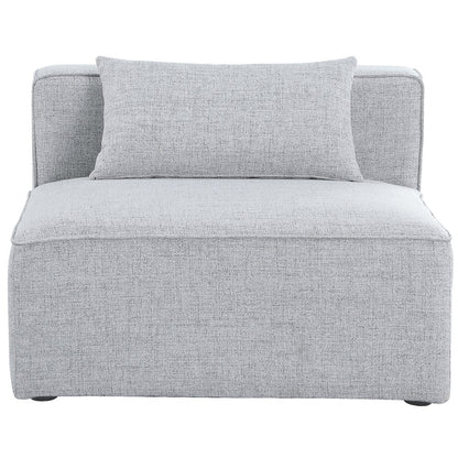 Cube Grey Durable Linen Textured Armless Chair