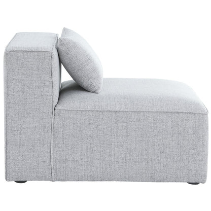 Cube Grey Durable Linen Textured Armless Chair
